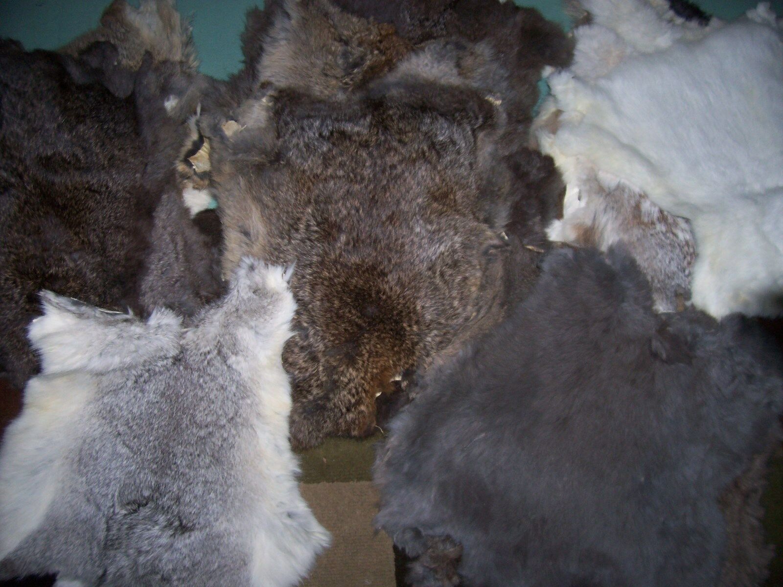 Rabbit Pelt Hide Fur For Crafts Decorate Natural Colors