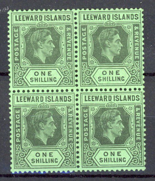 [36.497] Leeward Islands 1938/47 Good block of 4 VF MNH stamps