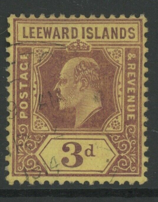 Leeward Is., Used, #34, Wmk 3, Clean, Sound