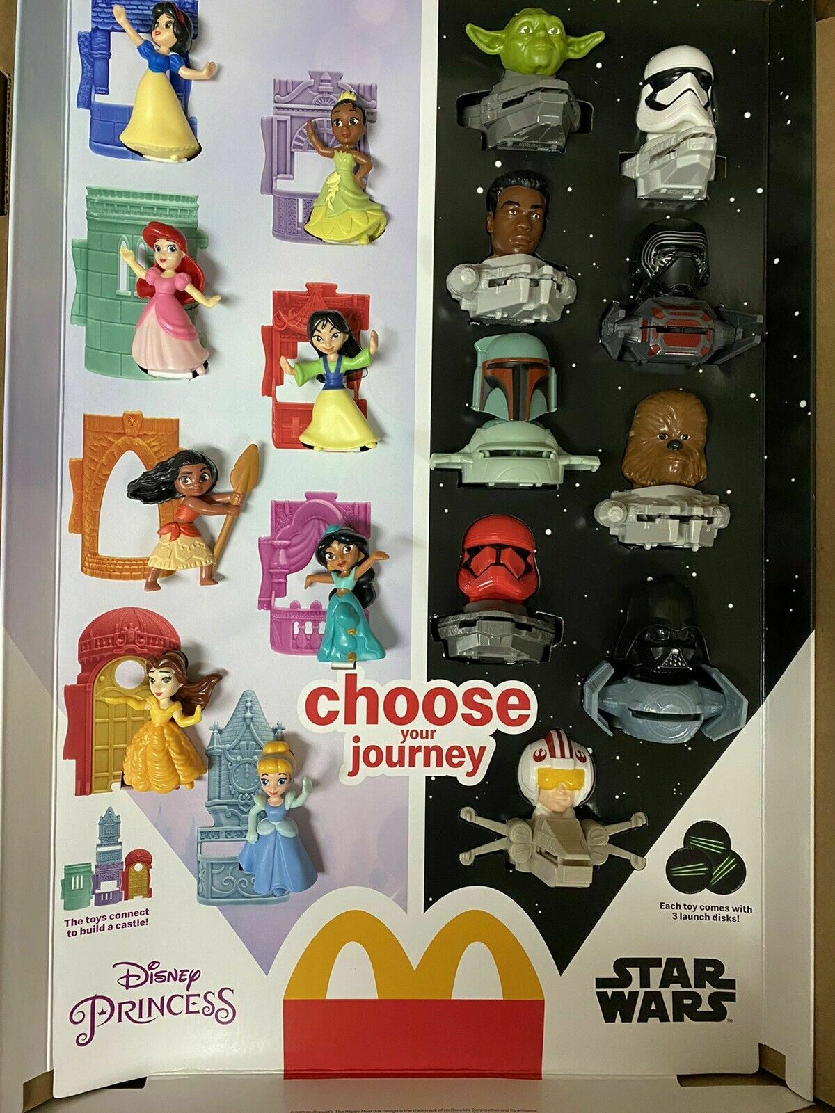 2021 Mcdonald's Disney's Princess Or Star Wars Happy Meal Toys Or Set
