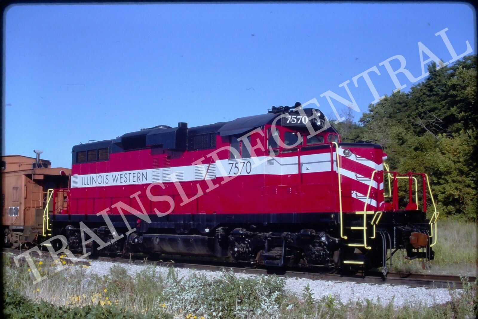 Original train slide ILW Illinois Western locomotive 7570, 1999