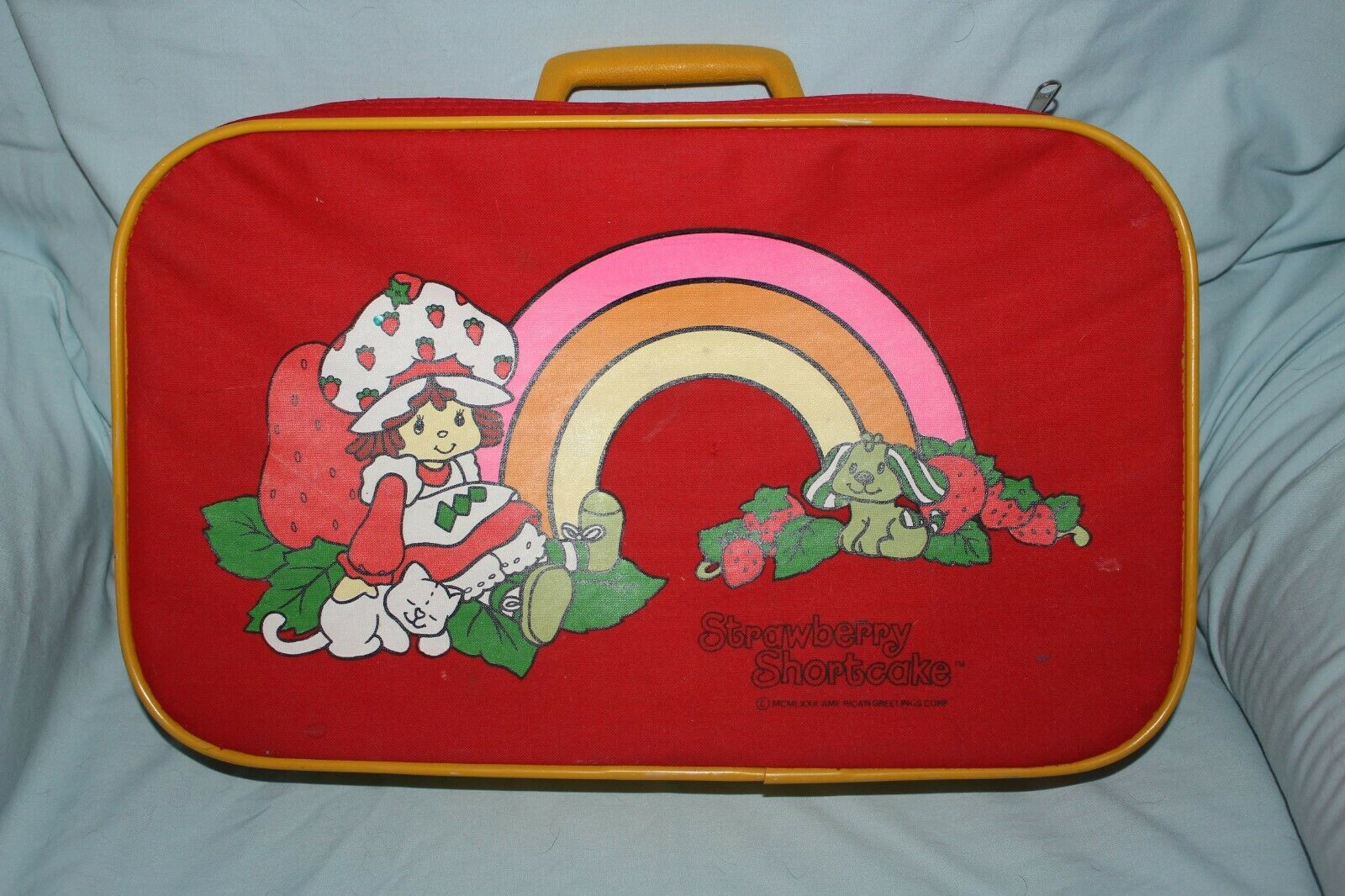 Vintage 1980 Strawberry Shortcake Suitcase Overnight Bag