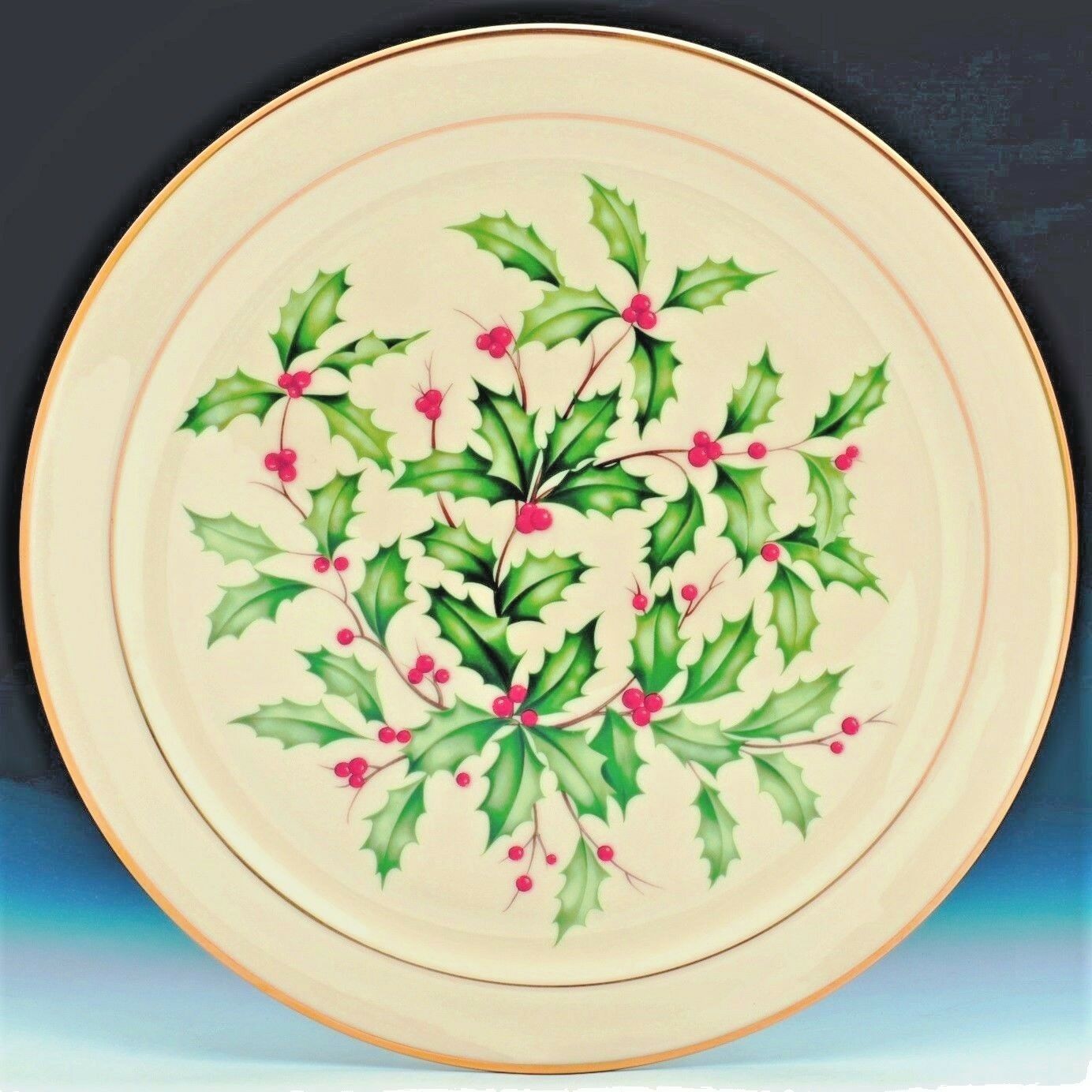 Lenox Holiday China 12.5" Round Serving Dish, Excellent Condition