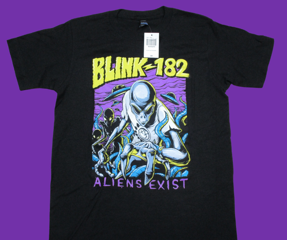 NWT Blink 182 Aliens Exist T Shirt (s) Hot Topic Punk Rock Pop Y2K Band Concert