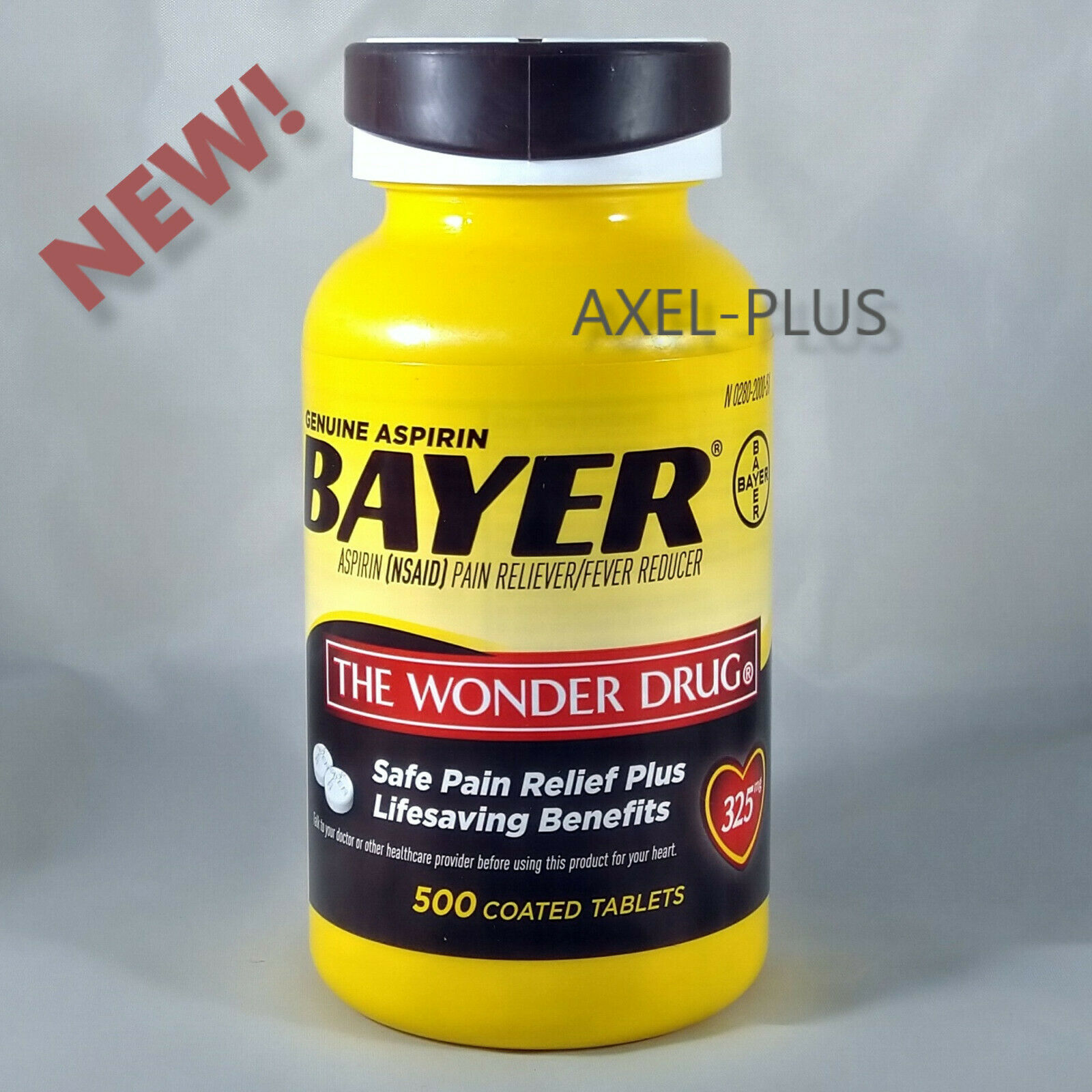 Bayer Genuine  Aspirin Pain Reliever 500 Coated Tablets 325mg  Exp 05/2023