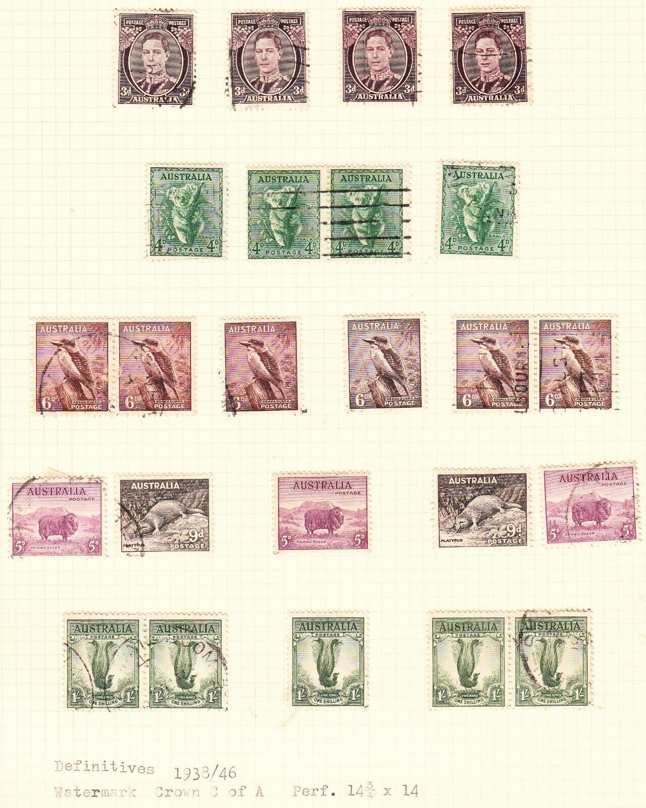 Australia, 1938-1948 Duplicated Mint Hinged & Used X 68