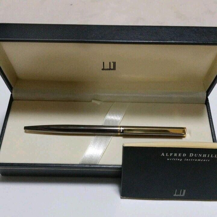 Dunhill Ballpoint Pen Gold Silver Genuine Box Free Shipping From Japan