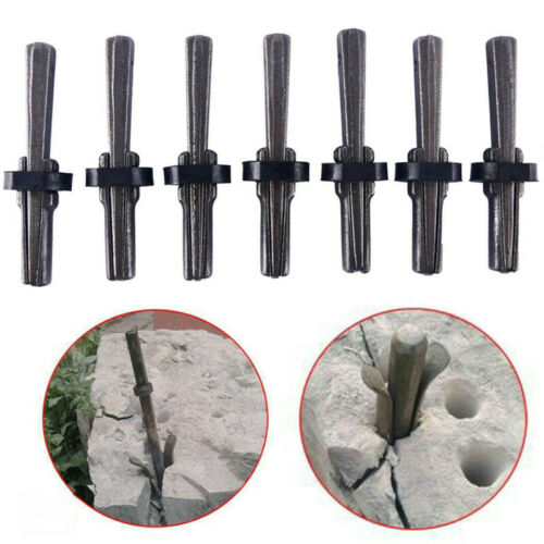 7pcs Plug Wedges And Feather Shims Concrete Rock Stone Splitter 9/16" Hand  Tool