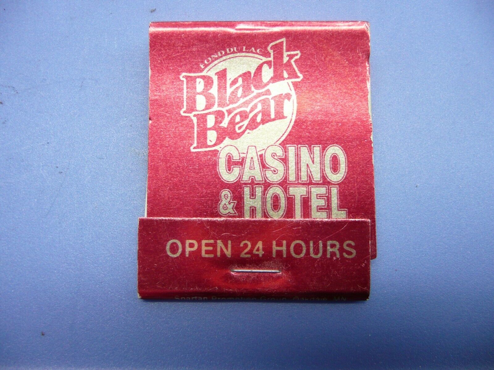 Black Bear Casino & Hotel, Vintage Matchbook, Red Cover (h140)