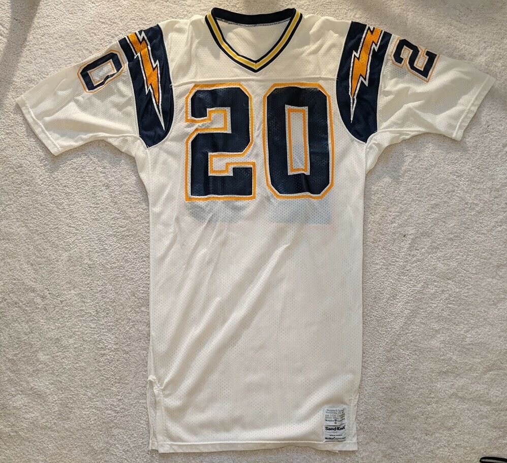 1985 San Diego Chargers Indiana State Wayne Davis NFL Game Used / Worn Jersey