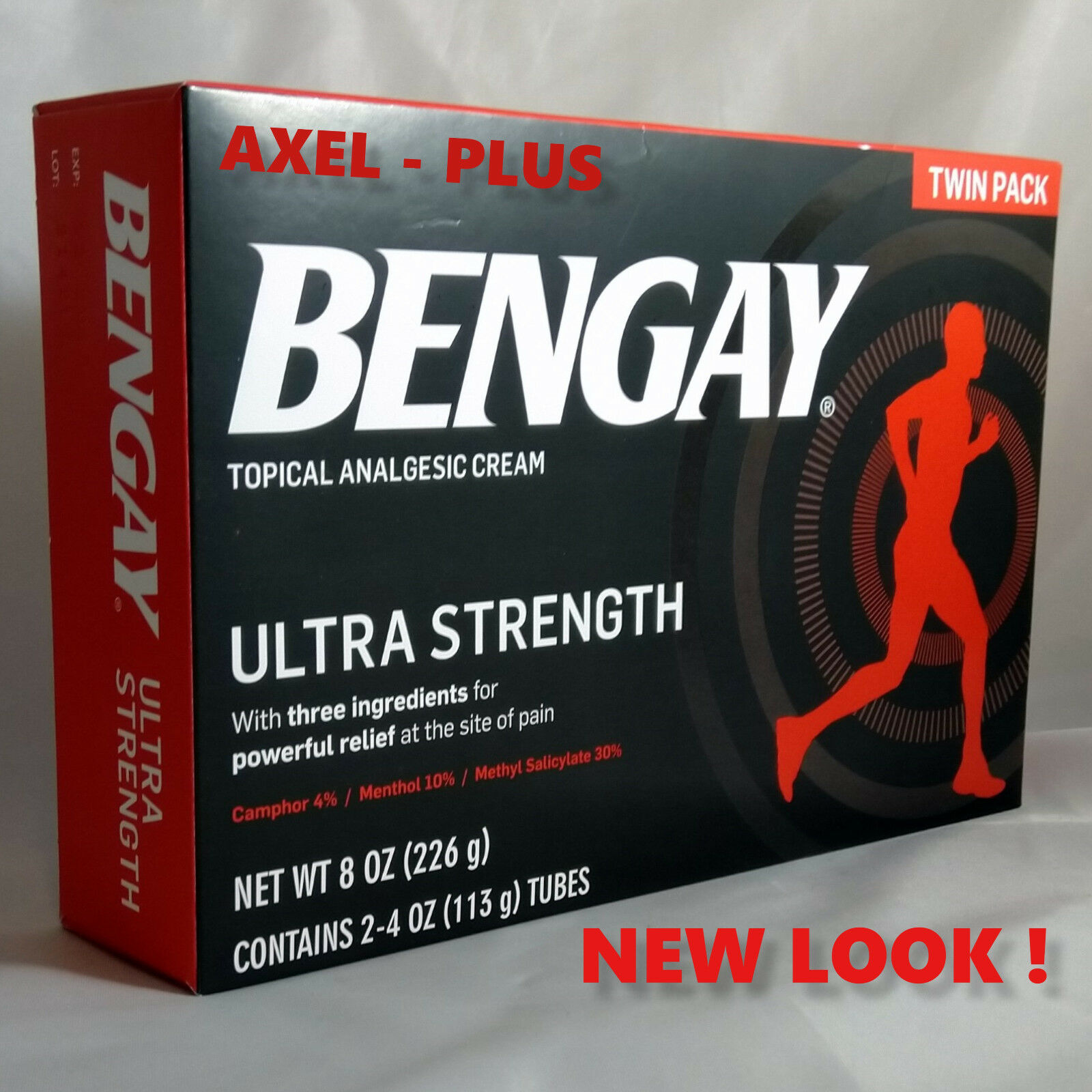 Bengay Ultra Strength Pain Relieving Cream Contains  2 X 4  Oz Tubes. New!