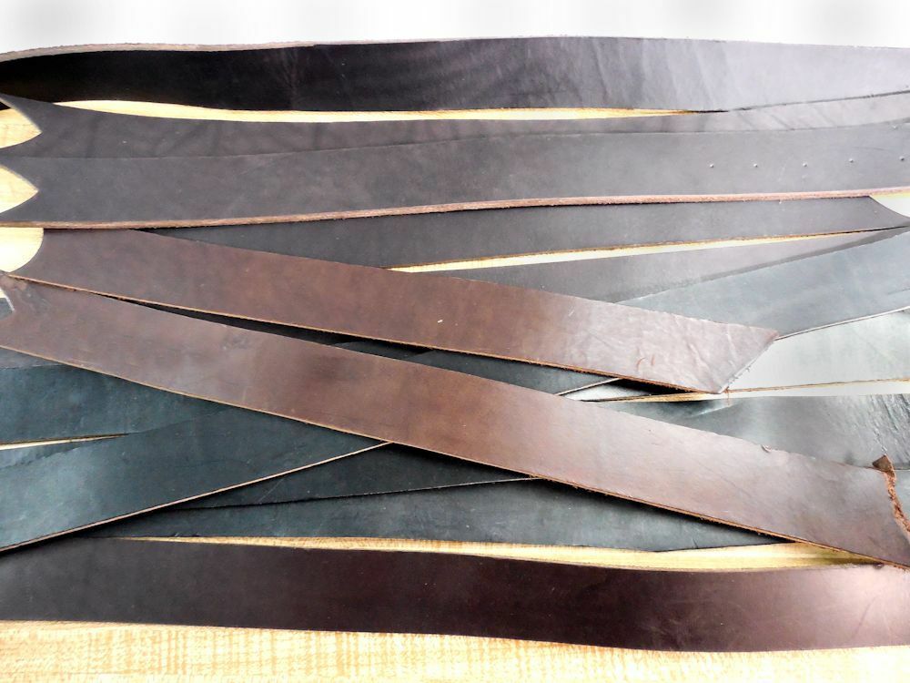 Harness / Bridle Leather Straps Black & Brown Strips Remnants You Choose