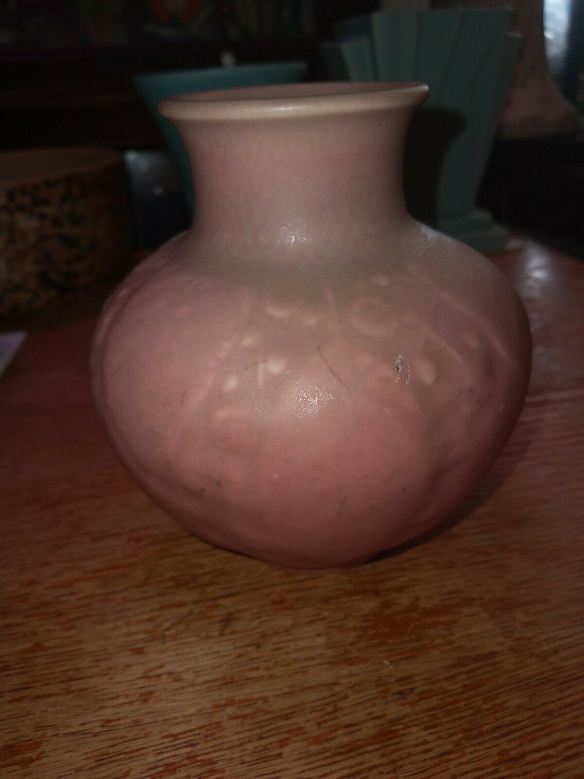 Rookwood 1934 Green Over Mauve Vase #6458