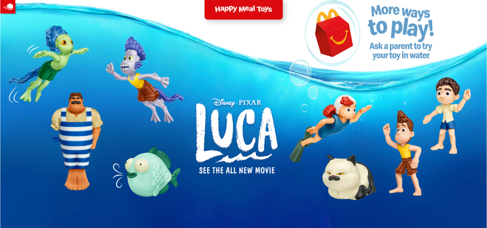 2021 McDONALD'S Disney's Luca Pixar HAPPY MEAL TOYS Or Set