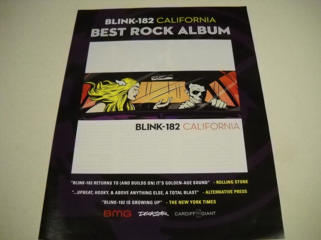 BLINK-182 California is the BEST ROCK ALBUM original 2016 Promo Poster Ad