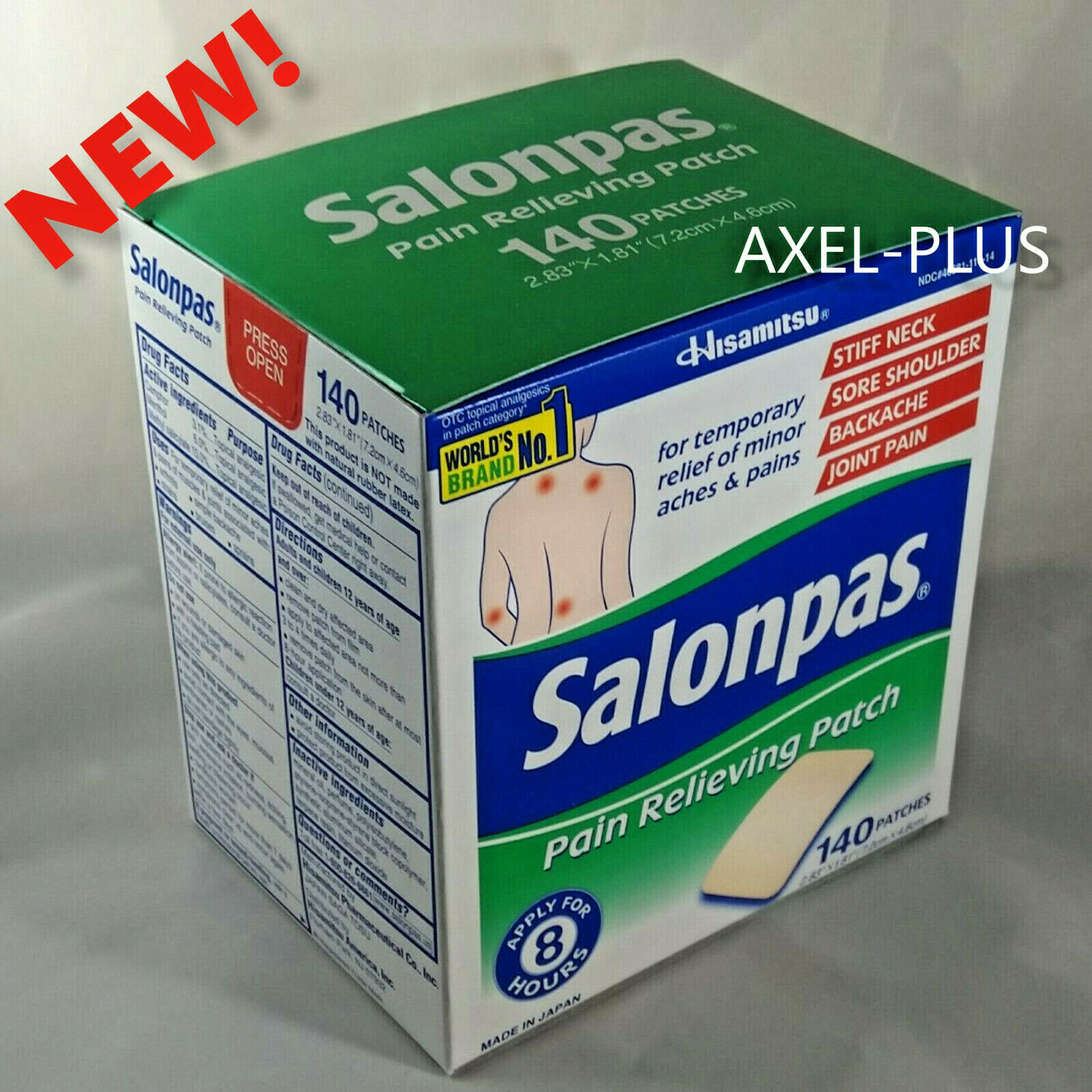 Salonpas 140  Pain Relieving Patches External Arthritis Back Relief New!