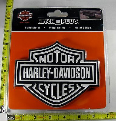 HARLEY DAVIDSON WHITE SHIELD HITCH COVER PLUG SOLID METAL TRUCK TRAILER NEW L897