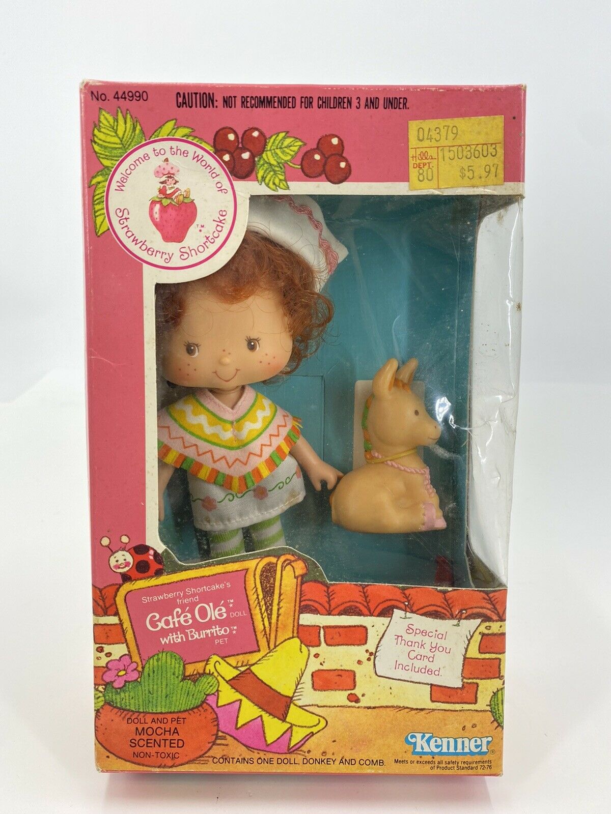 Vintage Kenner Strawberry Shortcake Cafe Ole Doll With Burrito Pet 44990