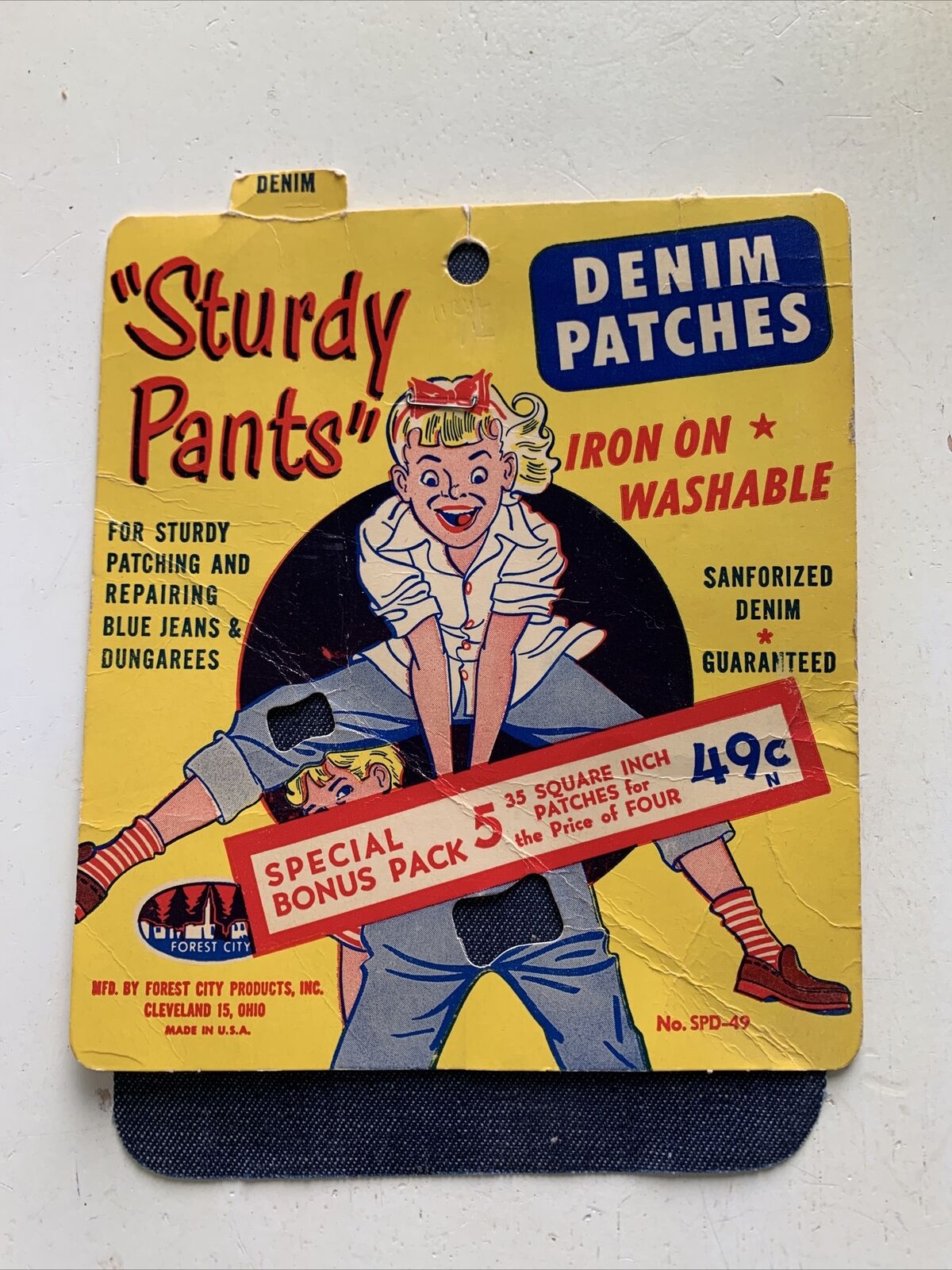 Sturdy Pants Sanforized Denim Patches Forest City Products 1 Patch And Packaging